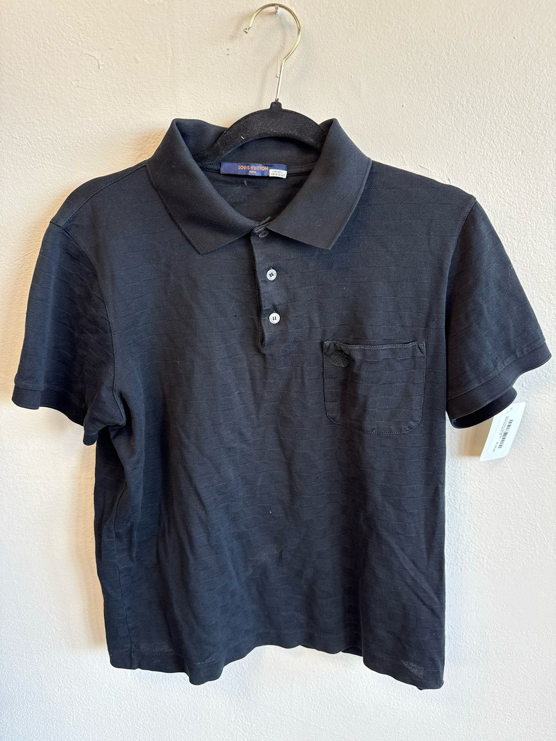 Louis Vuitton Checkered Black Polo Sz M
