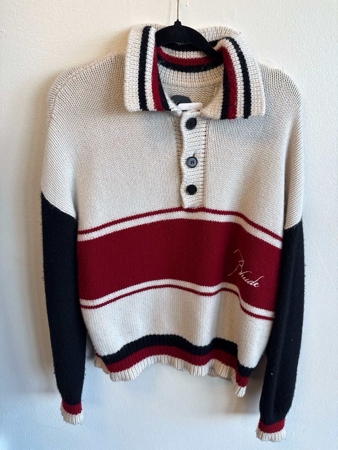 Rhude White/Red Sweater Sz S