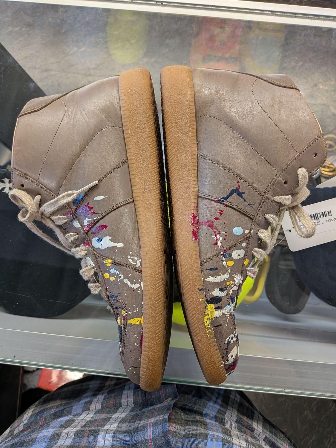 Maison Margiela Brown Paint Splatter GATs Sz 44