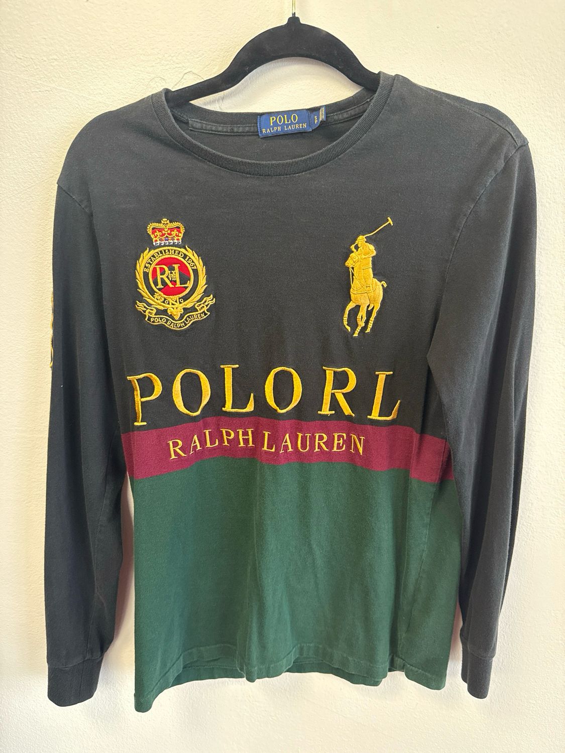 Polo RL LS Colorblock Pony Logo T-Shirt