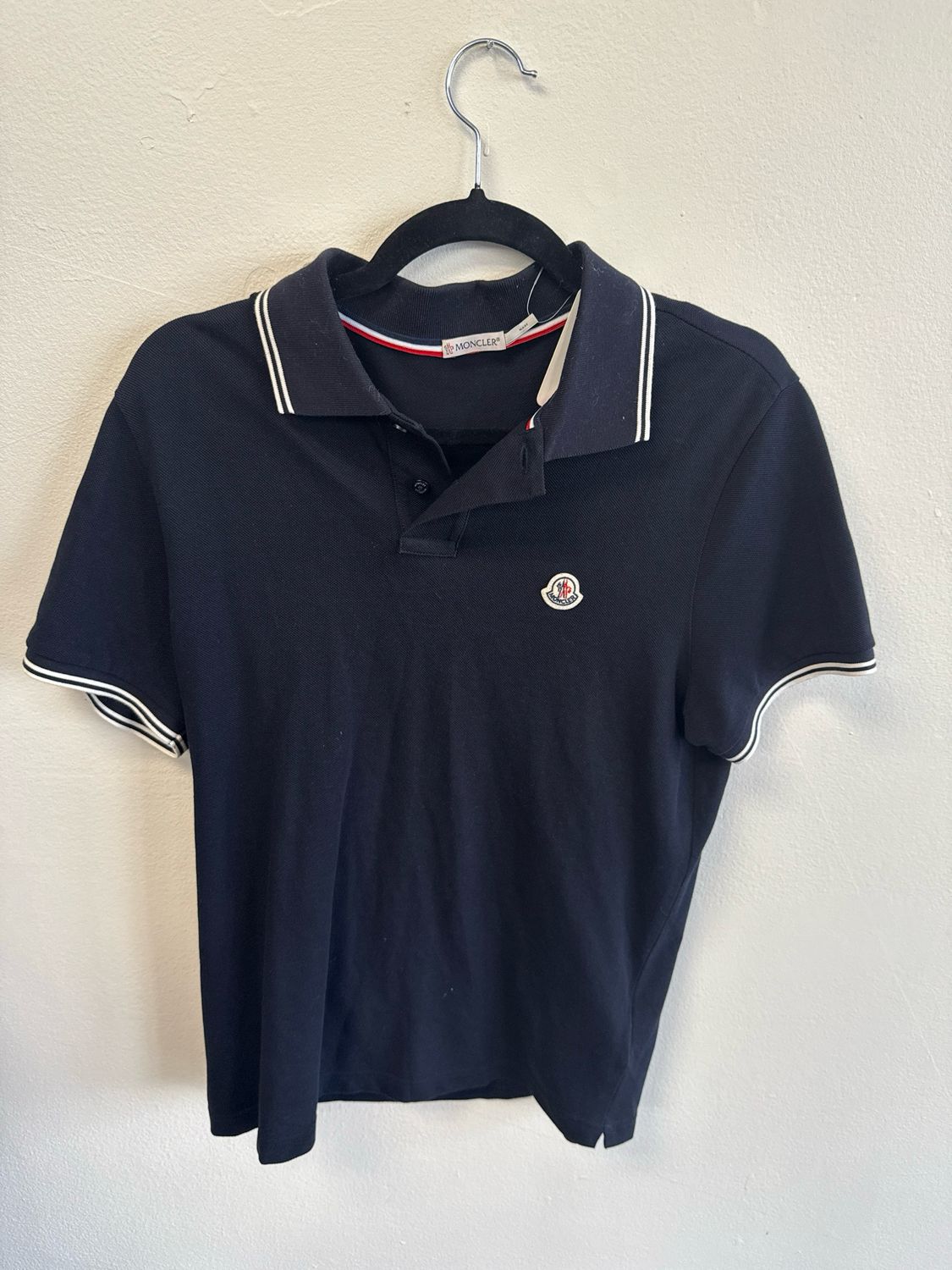 Moncler Navy Polo Sz M