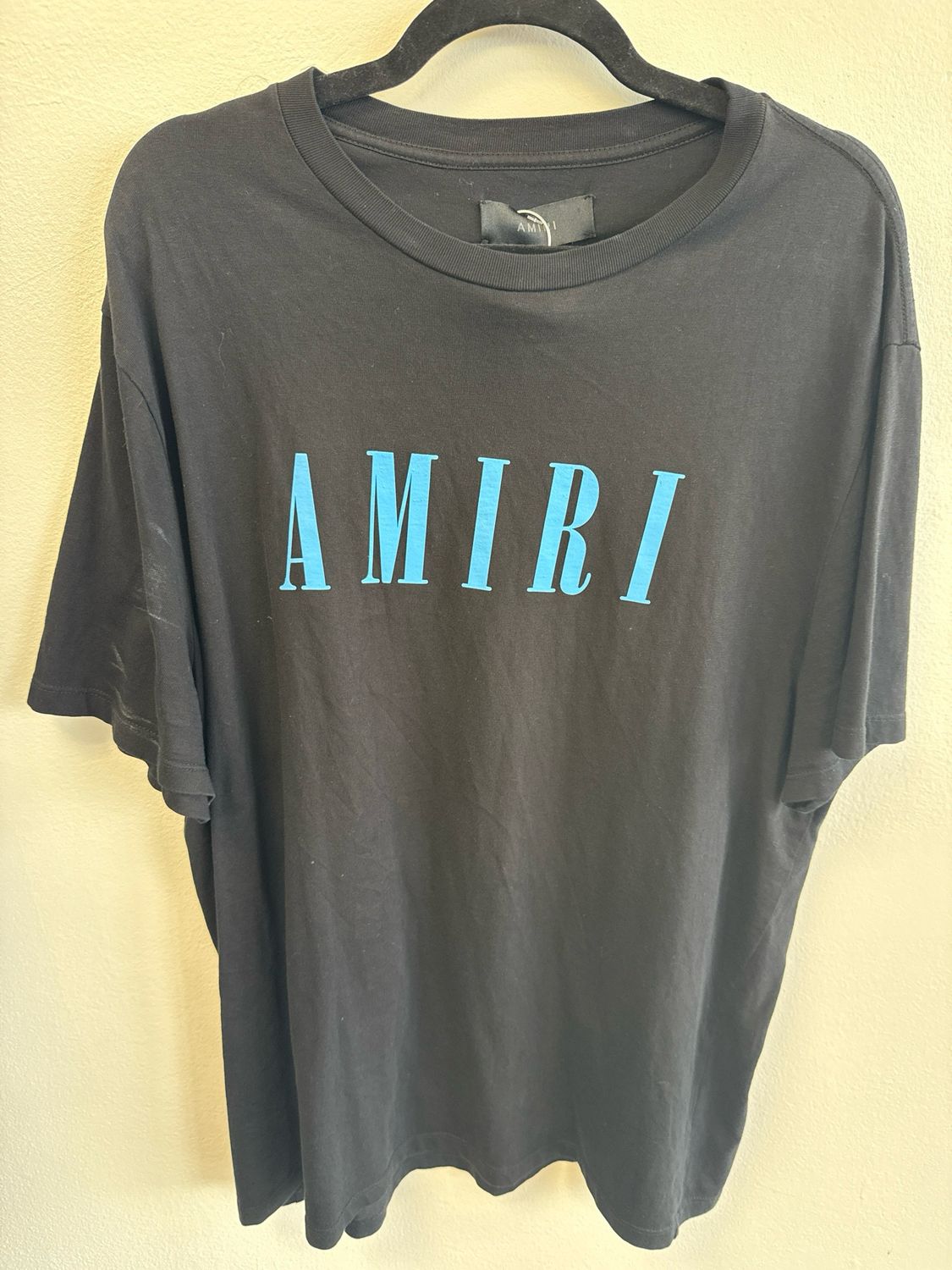Amiri Blue/Black Spellout Tee Sz XL