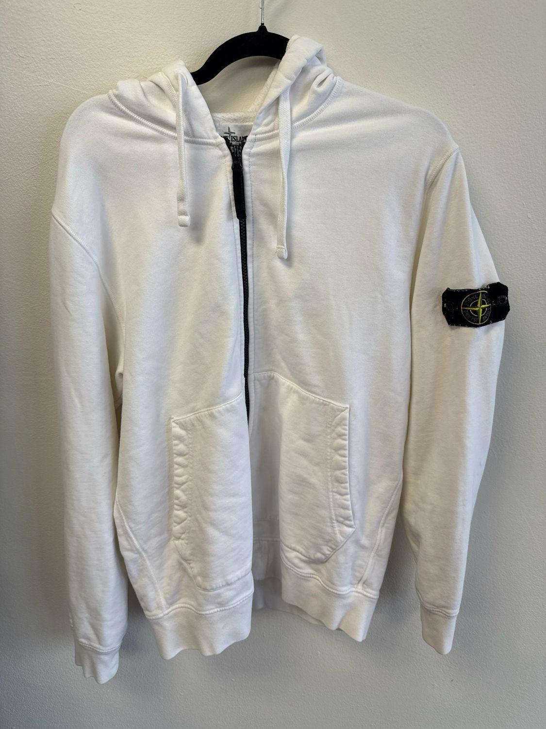 Stone Island White Zip Hoodie Sz XL