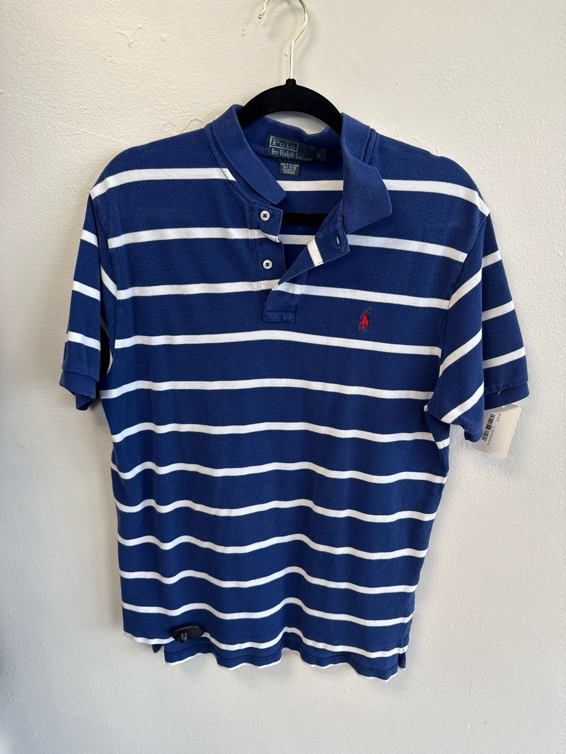 Polo Blue Stripe Sz:L