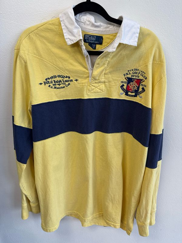 Ralph Lauren - Vintage Polo Rugby Shirt - Yellow/Navy - XL