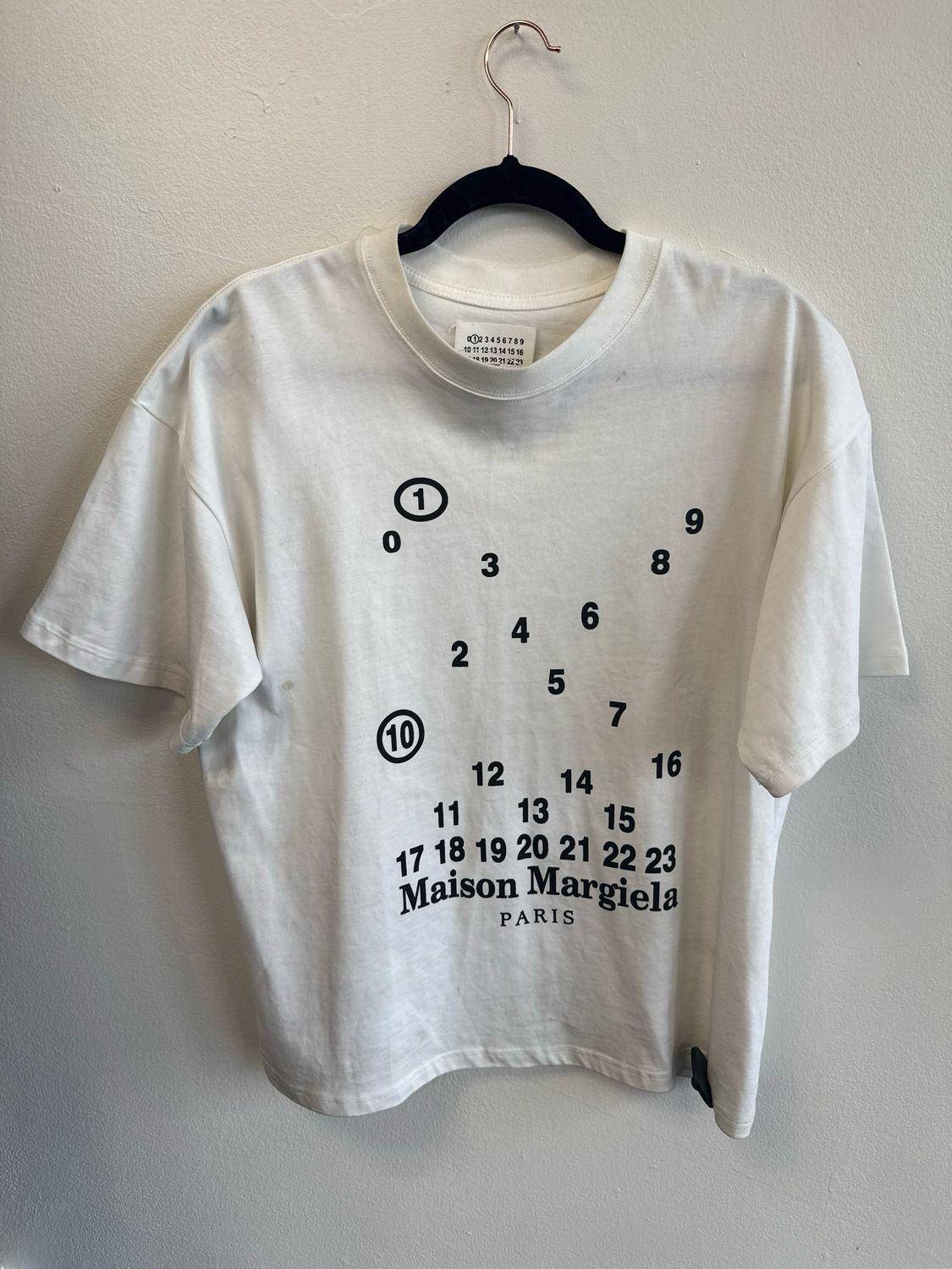 Maison Margiela Tee White/Black Sz 44