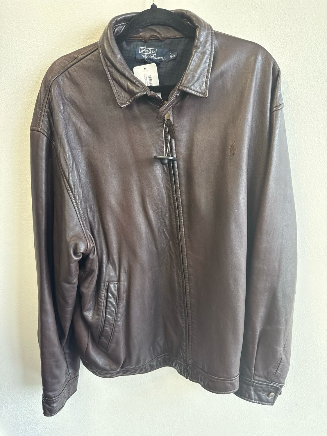 Polo Brown Leather Jacket VTG Sz XL