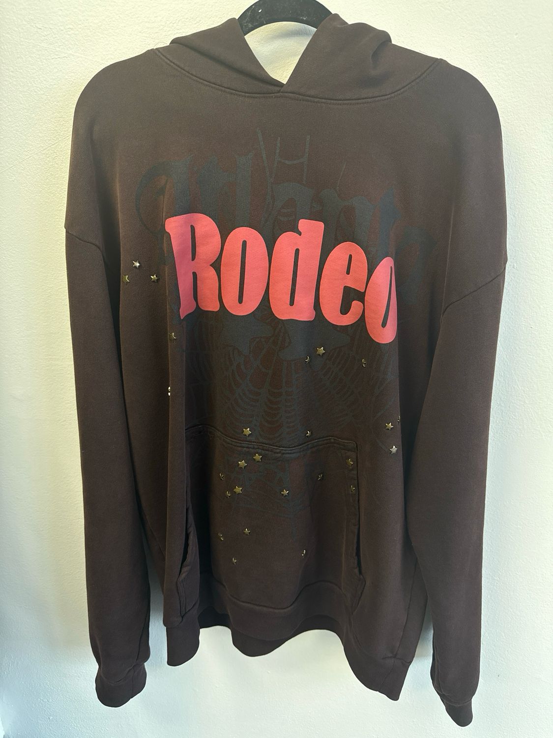 Sp5der Travis Scott Brown Rodeo Hoodie Sz XL