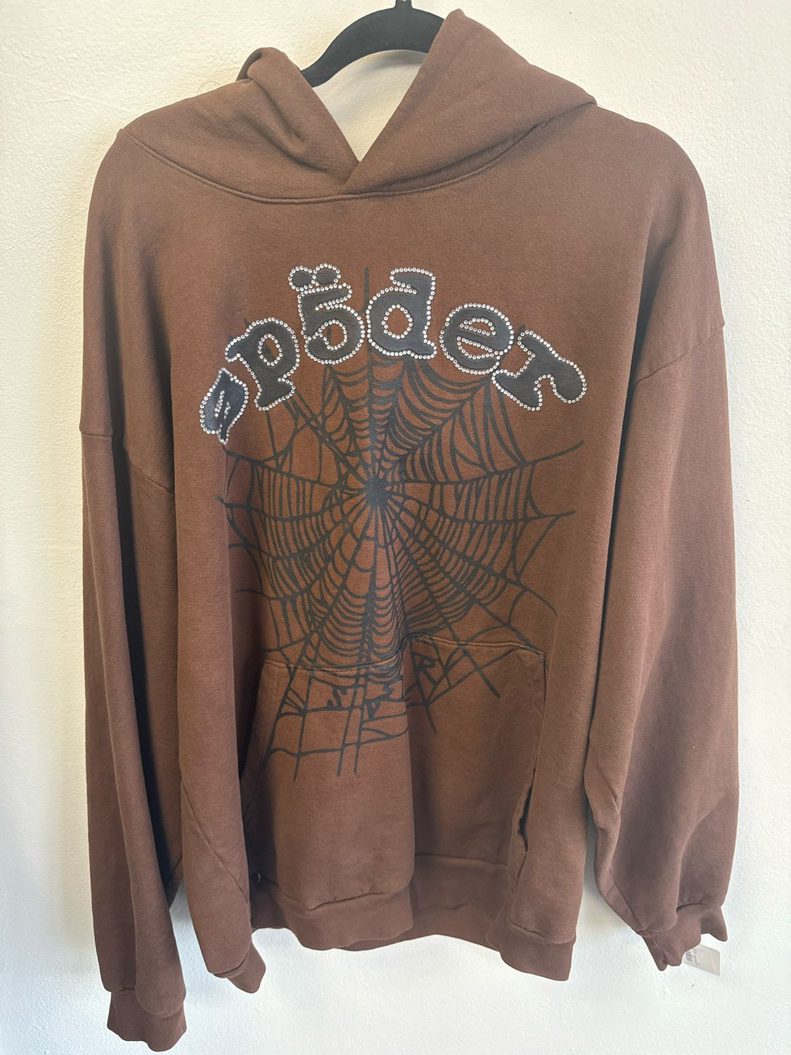 Sp5der Brown Hoodie Sz XL