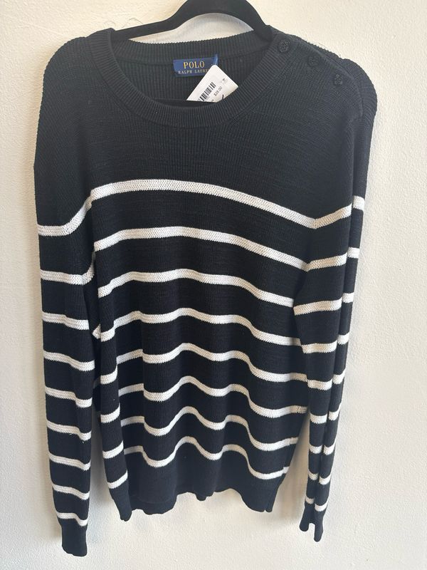 Ralph Lauren - Striped Black/White Sweater - L
