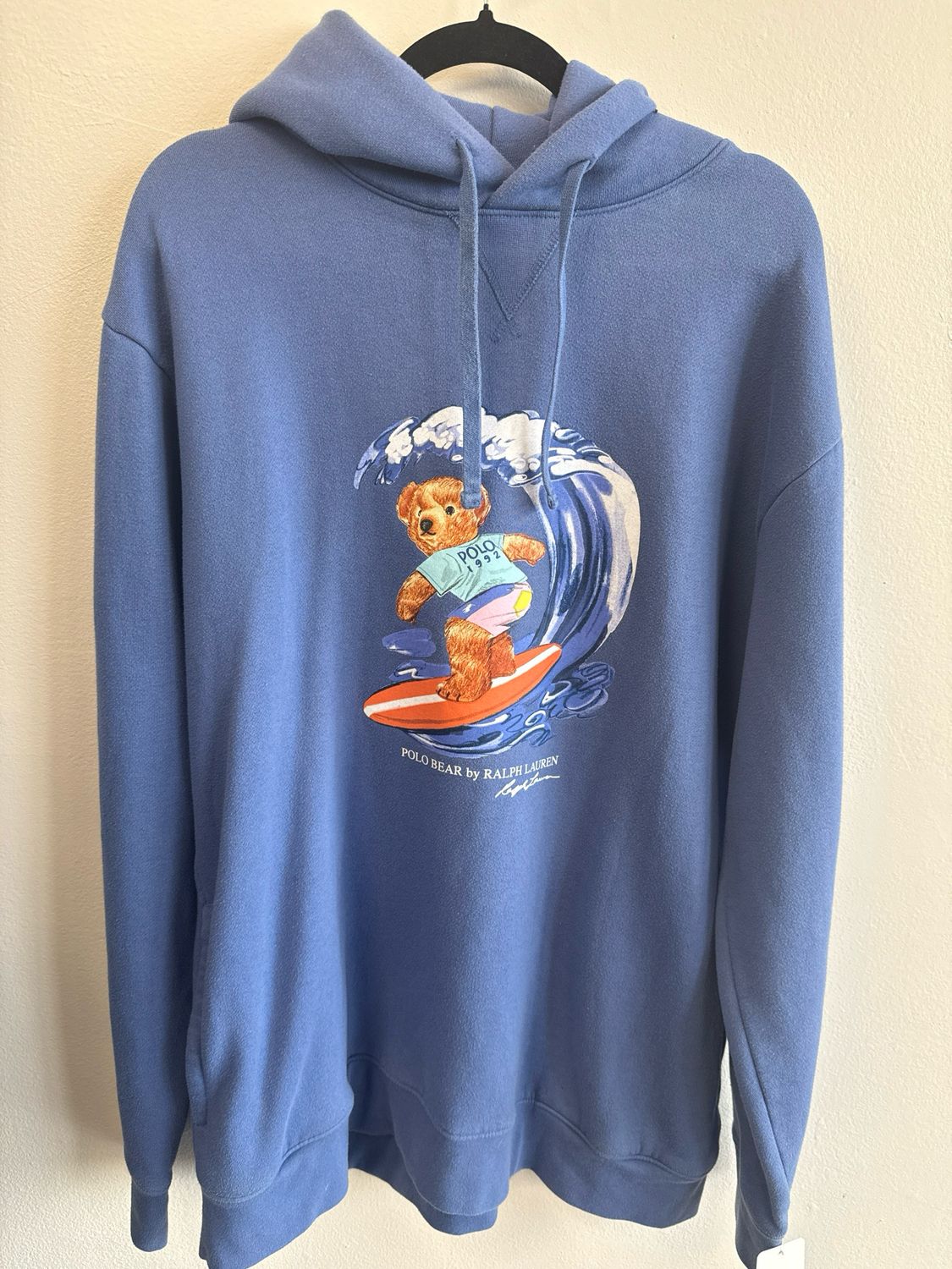 Polo RL Blue Polo Teddy Hoodie Sz LT