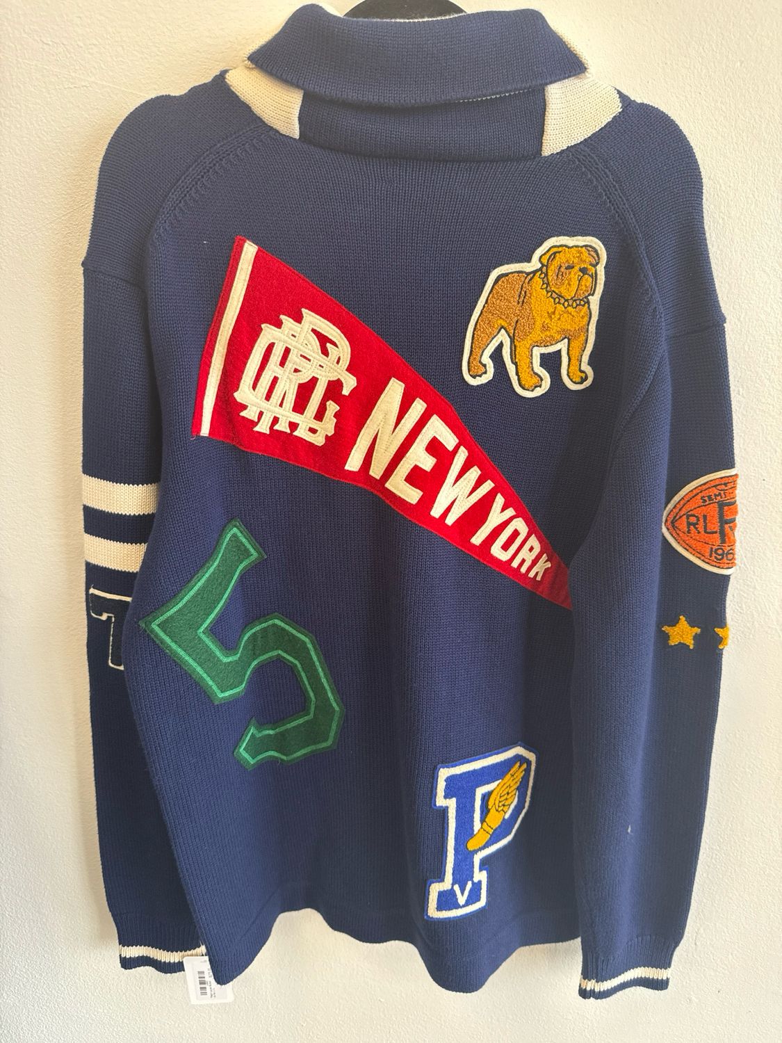 Ralph Lauren Button Up Navy Sweater Sz: L