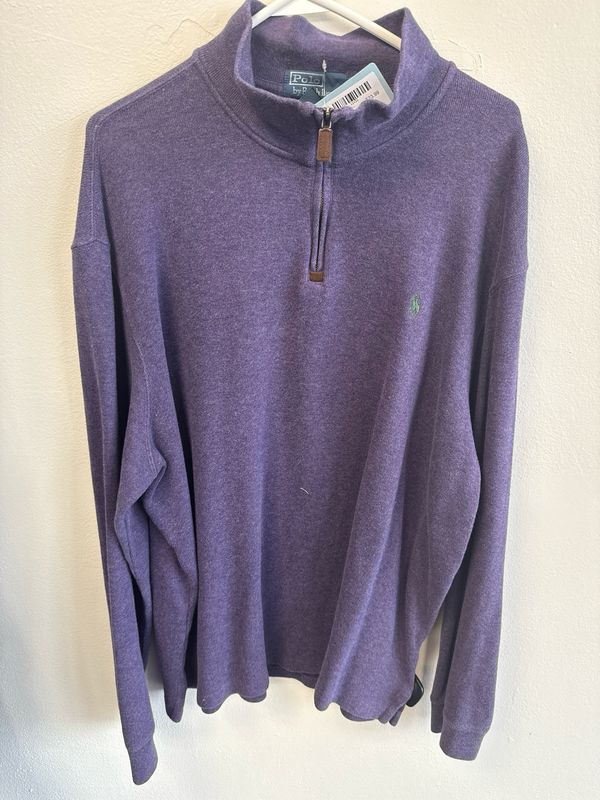 Ralph Lauren - Quarter Zip Sweater - Purple - XXL