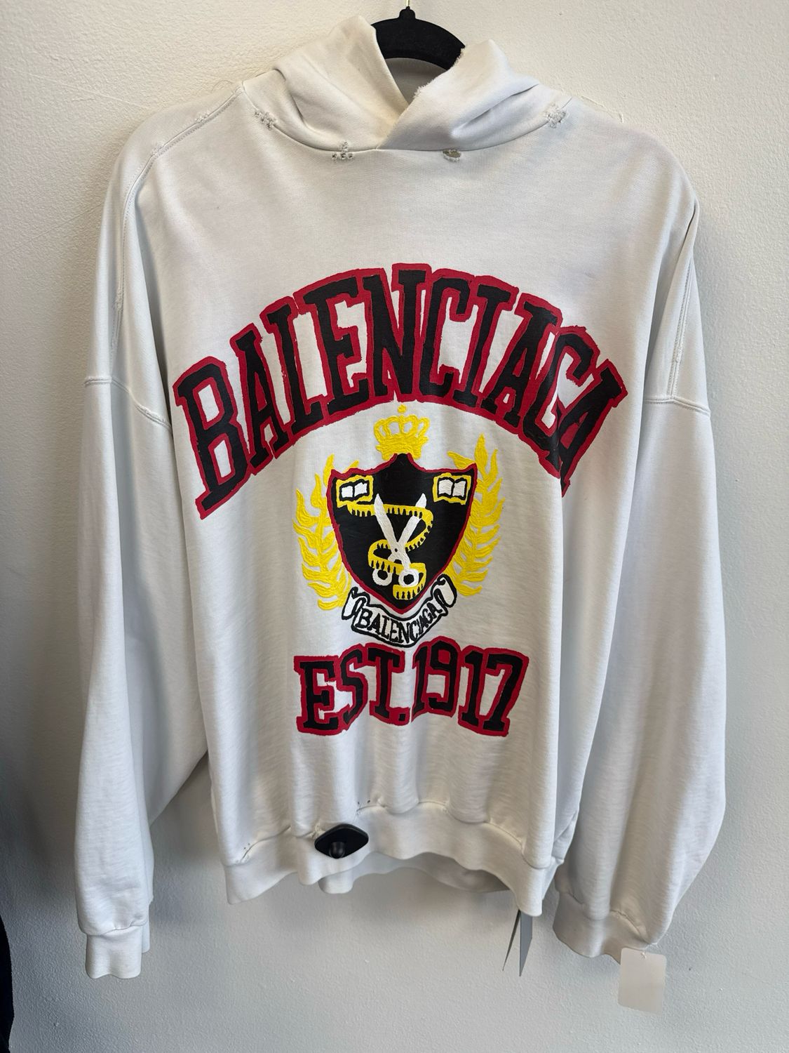 Balenciaga Hoodie White Sz:M