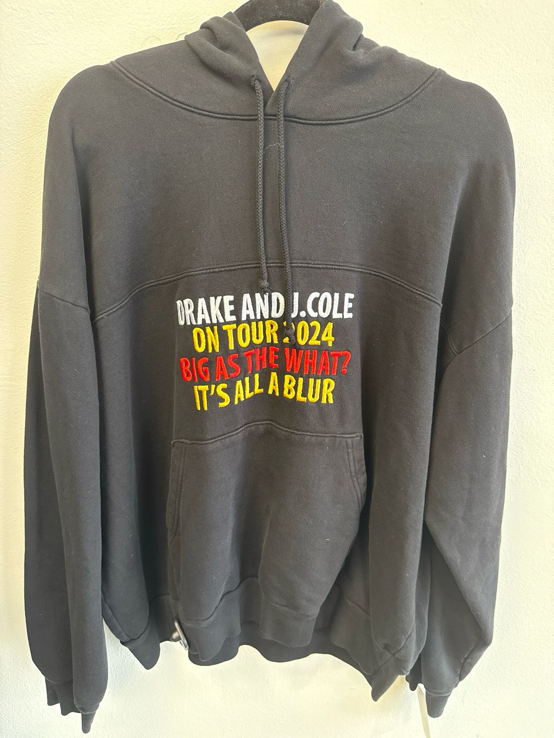 Drake J. Cole Tour Black Hoodie Sz M