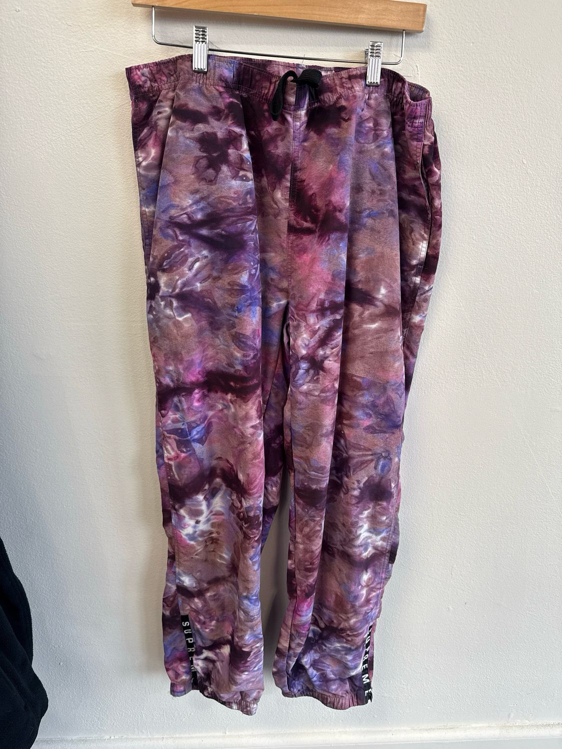 Supreme Purple Tie Dye Warmup Pants Sz L