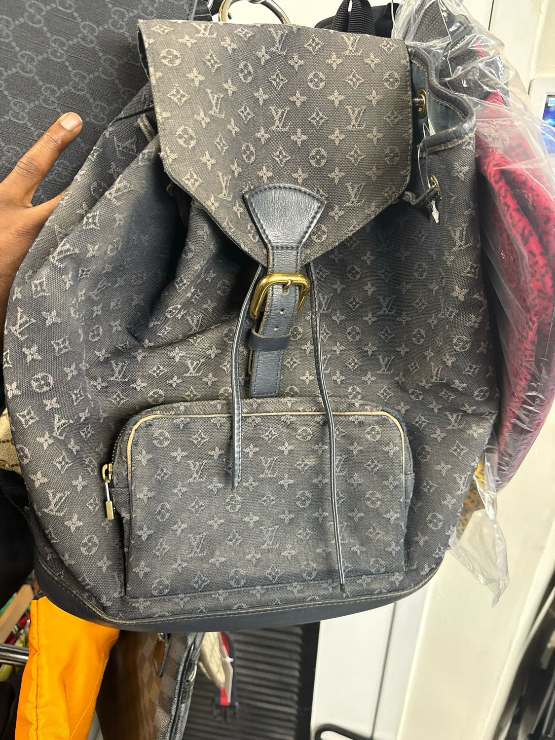 LV Montsouris Navy Bag