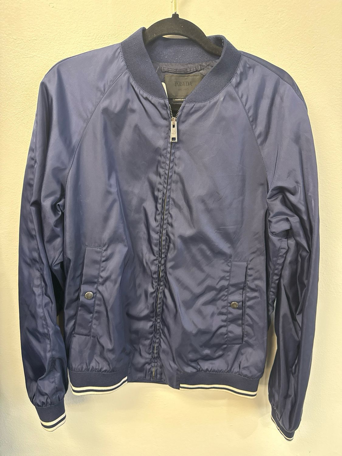 Prada Nylon Jacket Navy Blue Sz 48