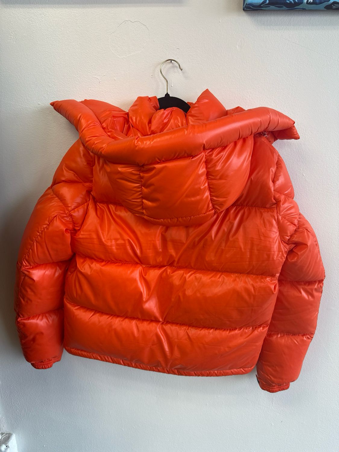 Moncler Orange Puff Coat Hood Sz 2