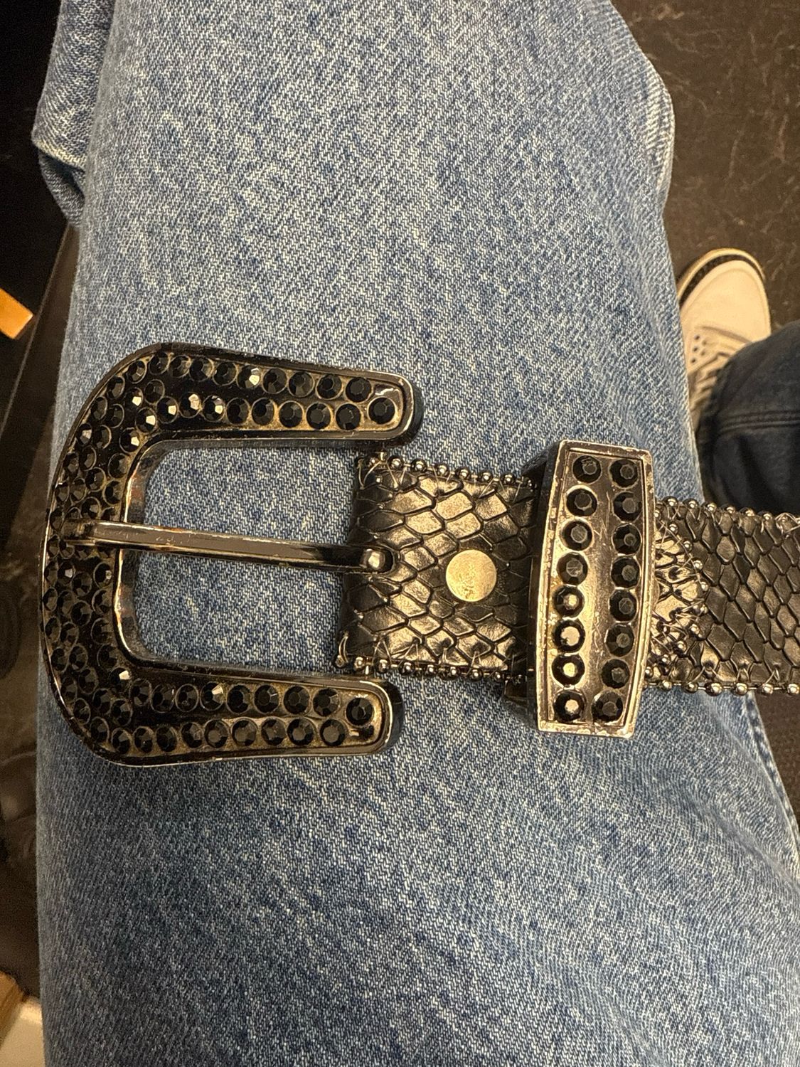 DNA Black Studded Belt Sz:M