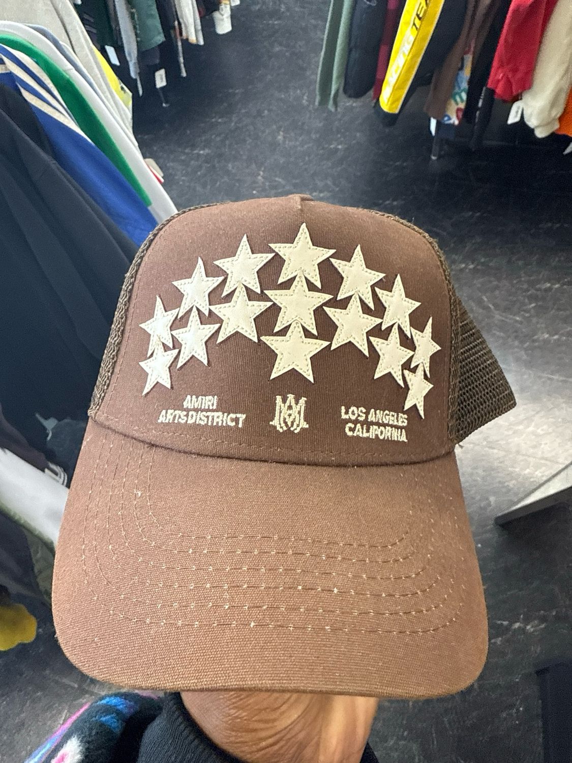 Amiri Brown Star Hat Sz:M