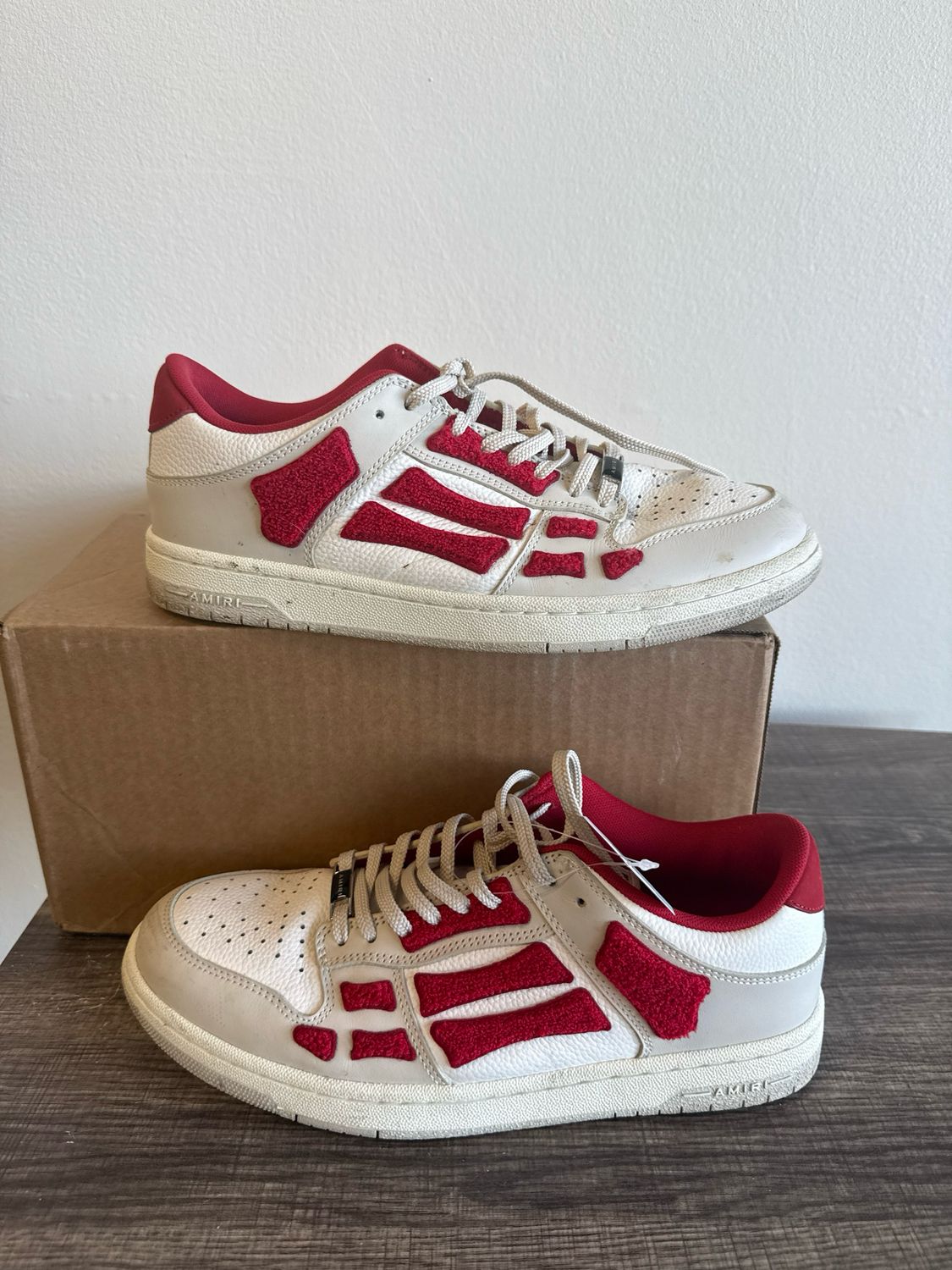 Amiri Skeleton Red/White Sz 10