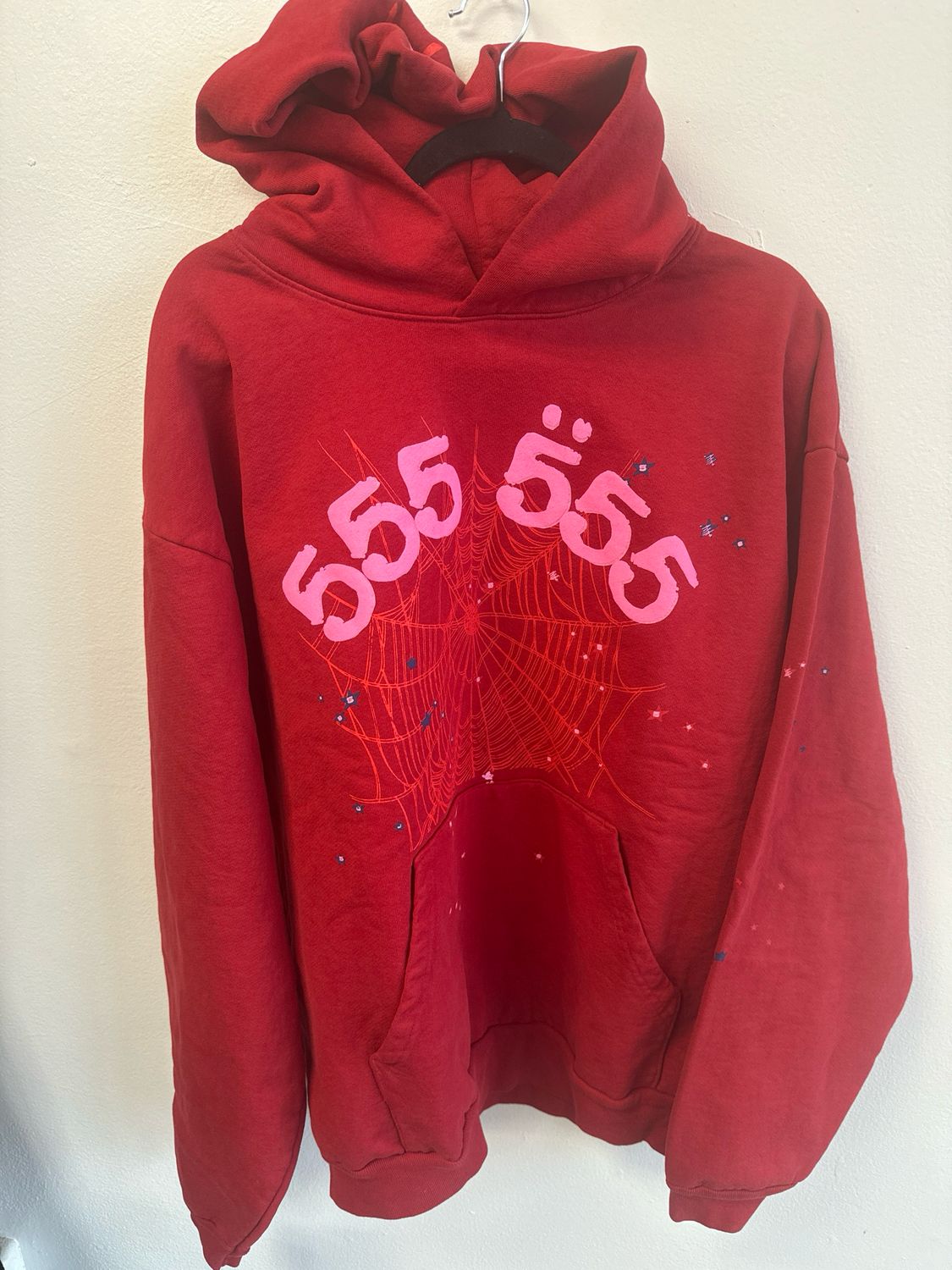 Sp5der Red '555' Hoodie Sz XL