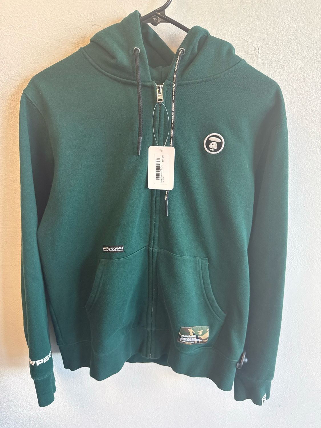 Bape Aape Green Hoodie Sz:M