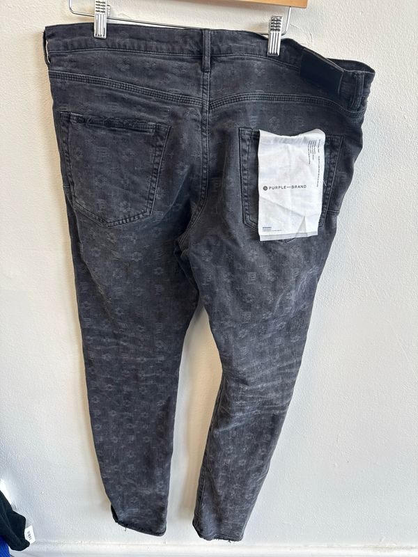 Purple Brand Monogram Black Jeans Sz:36