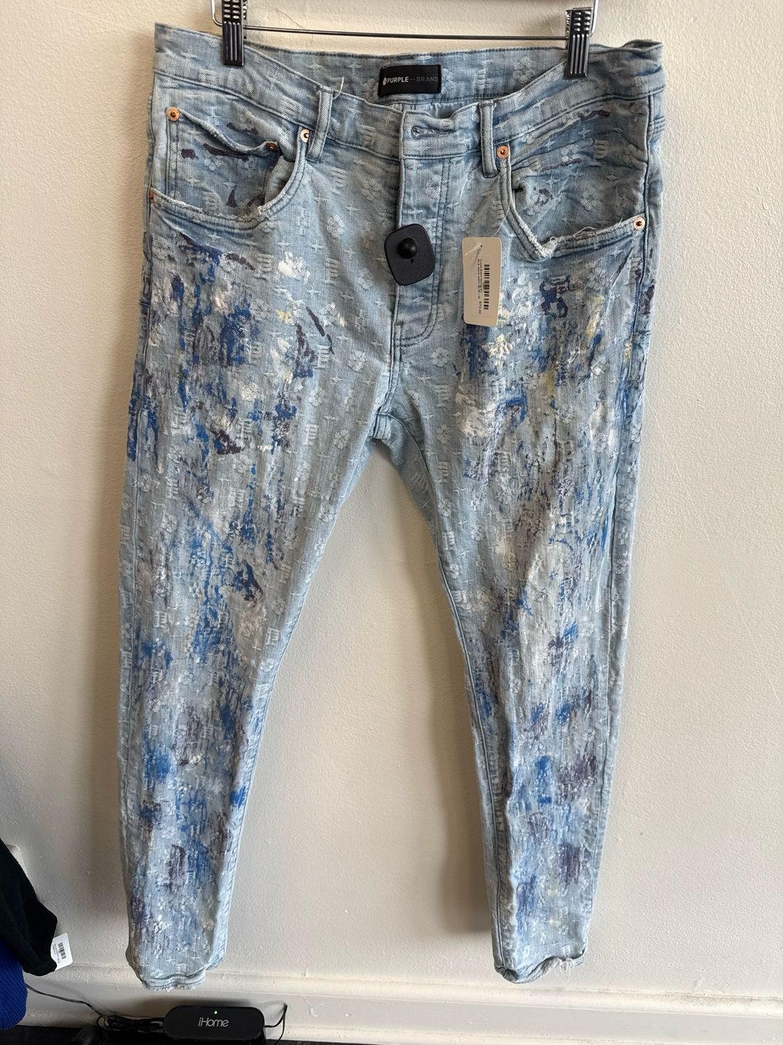 Purple Brand Monogram Blue Jeans (paint) Sz:36
