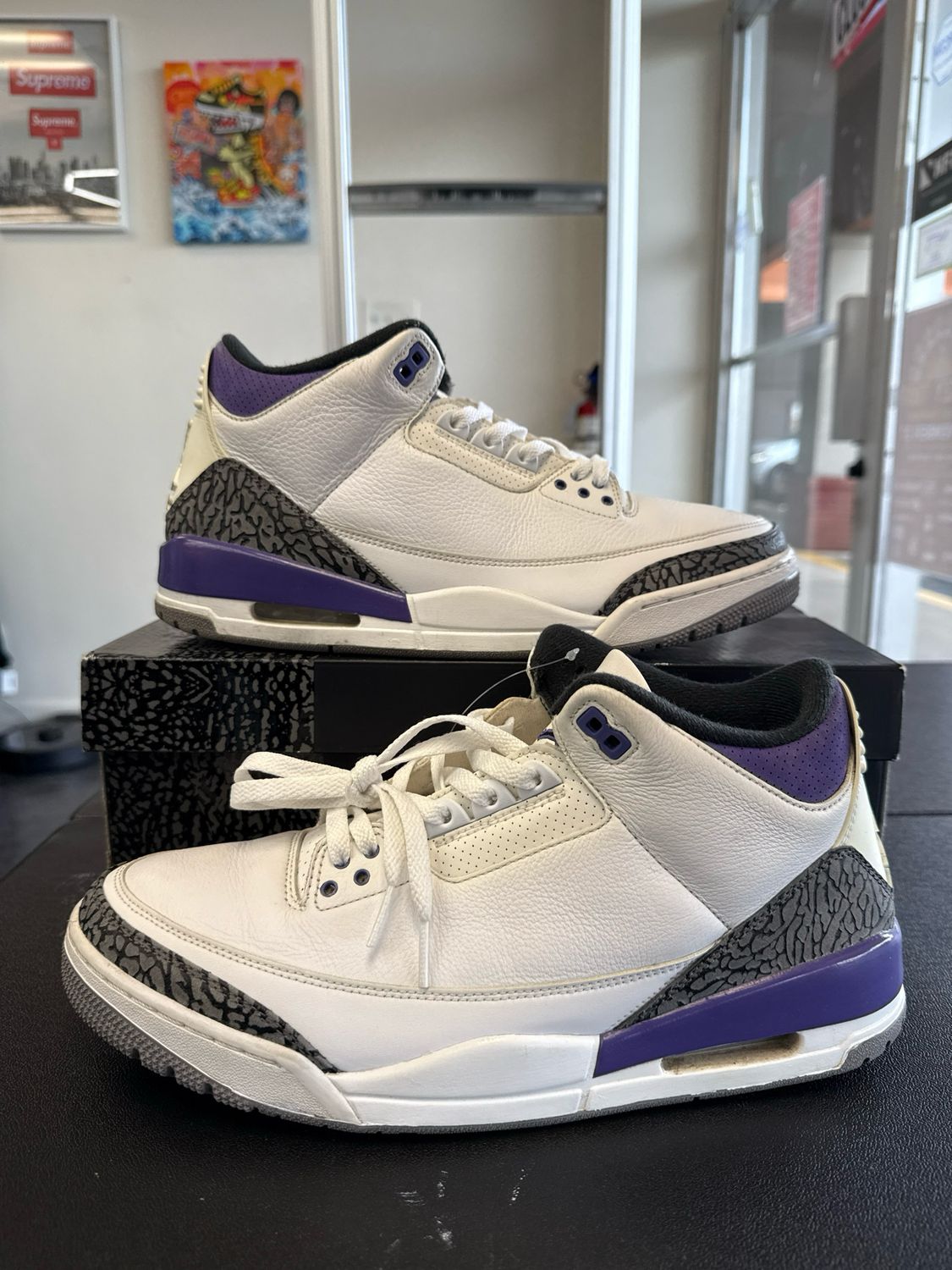 Jordan 3 White/Purple (box) Sz:12