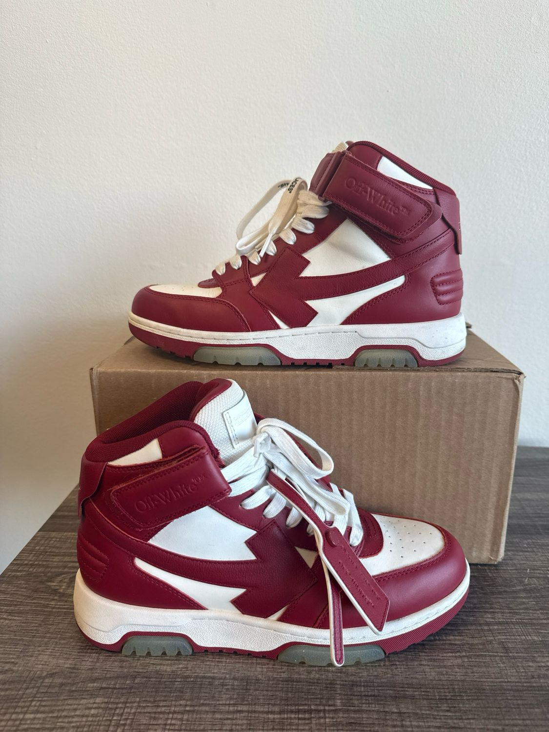 Off-White OOO Maroon High (no box) Sz:7