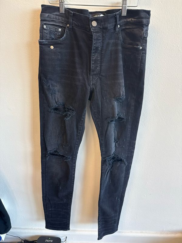 Amiri Black Distressed Jeans Sz:34