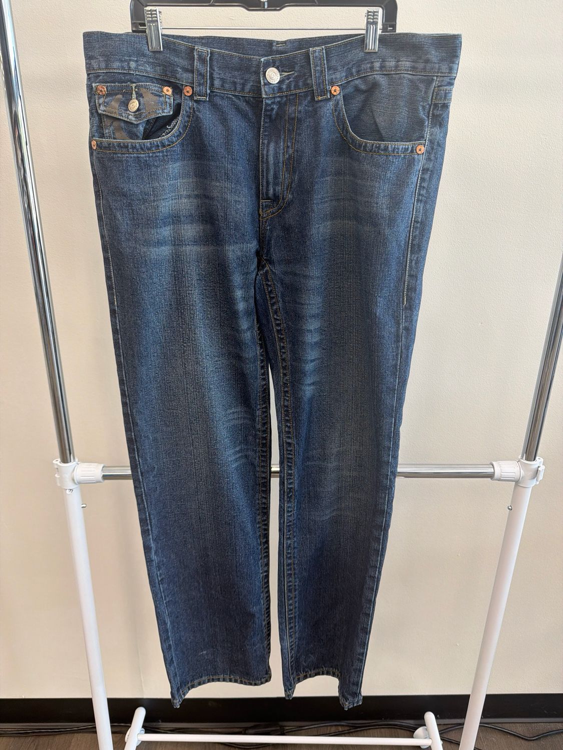 True Religion – Jeans W/Brown Paint Design - Blue – 38