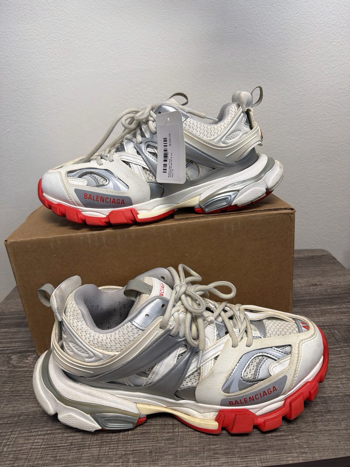 Balenciaga Track White/Orange Sz:8 (no box)