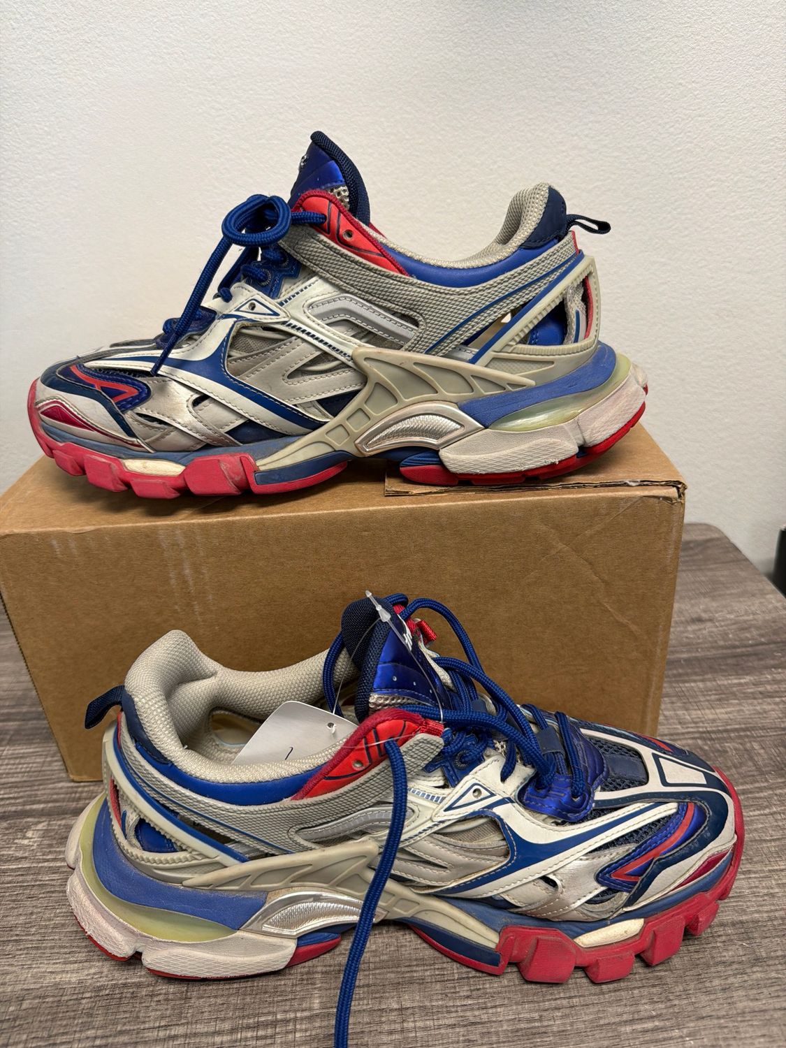 Balenciaga Track2 Red/Blue/Grey (no box) Sz 7