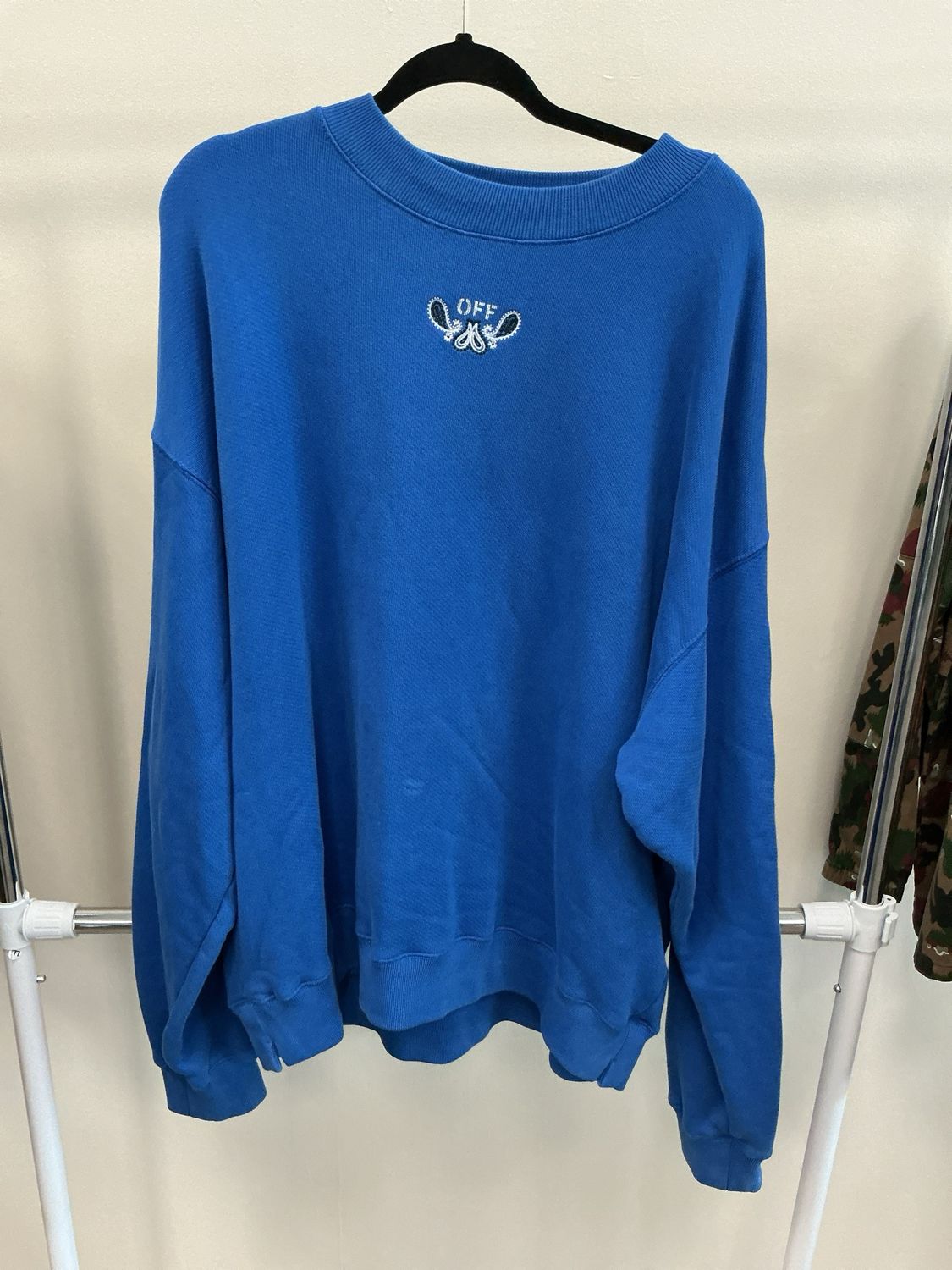 Off-White Blue Paisley Sweater Sz XL