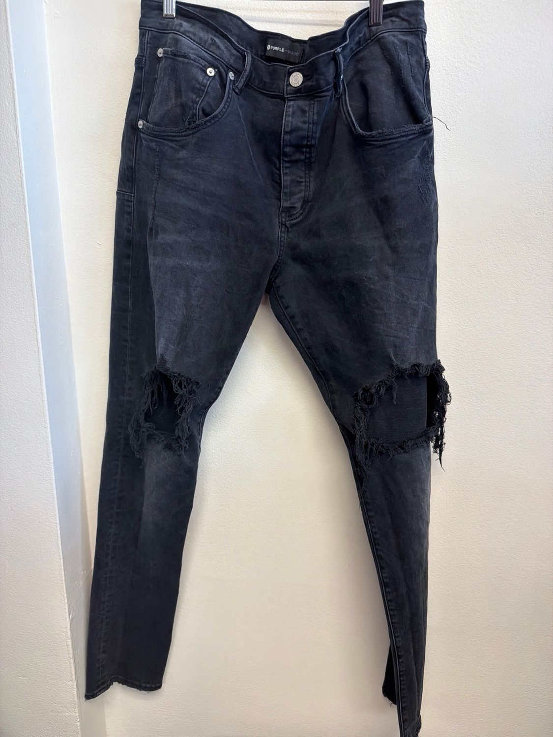 Purple Black Wax Pants Sz 36