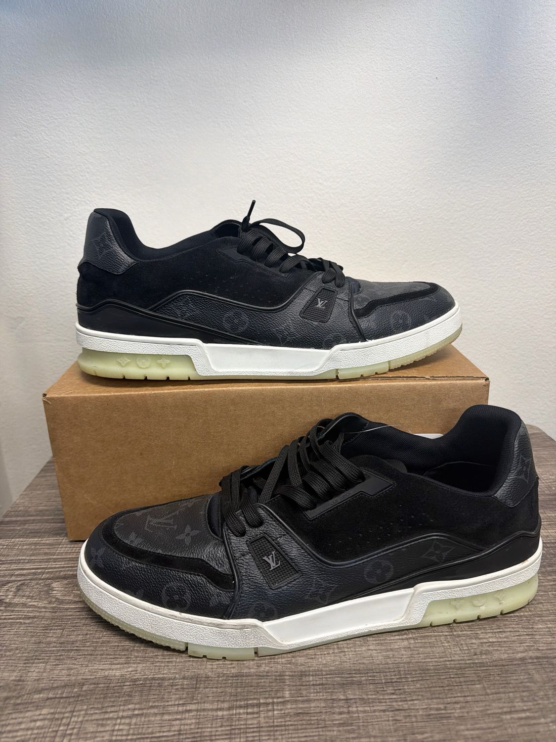 Louis Vuitton LV Black Trainers (no box) Sz 14