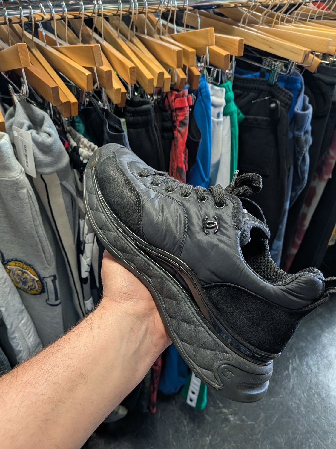 Chanel Black Sneakers Sz:10