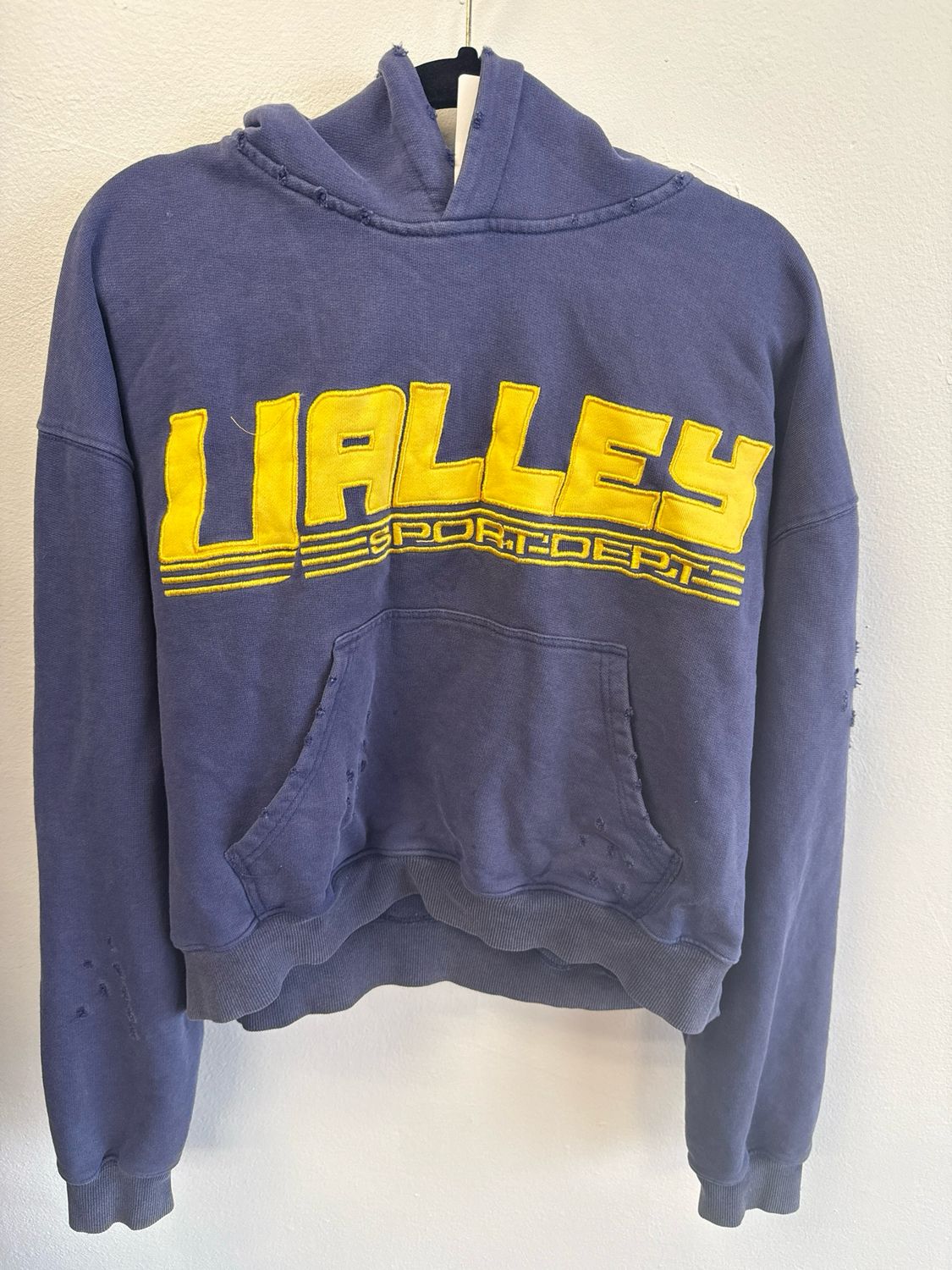 Vale Navy Cropped Hoodie Sz:L