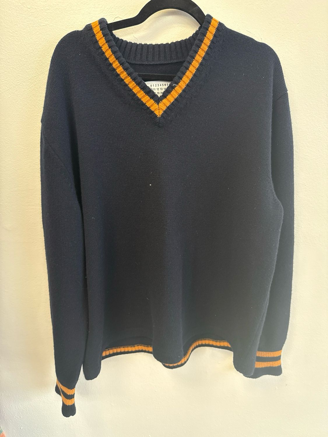 Maison Margiela Navy/Orange Sweater Sz:XL