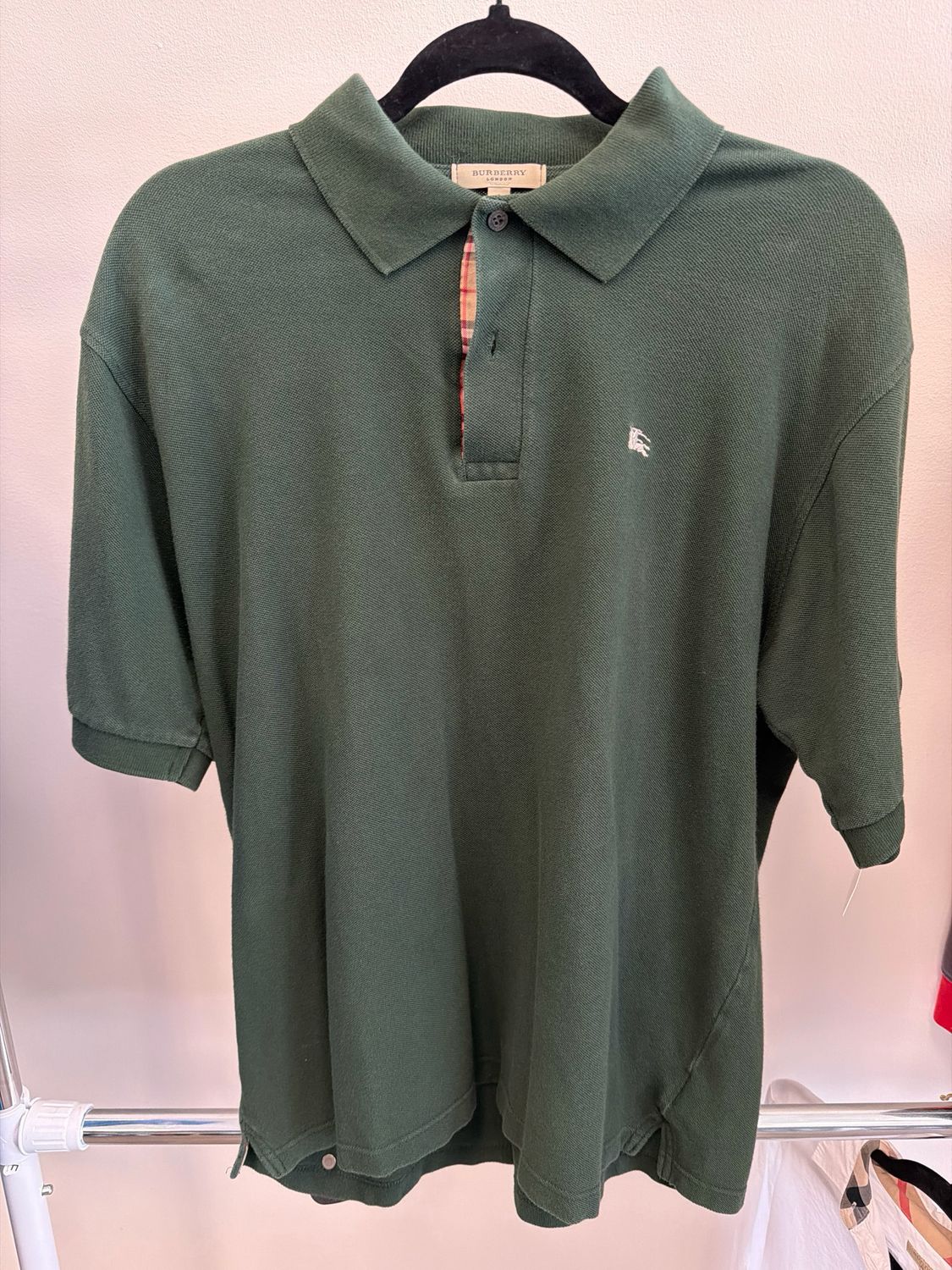 Burberry Green Polo Sz:L
