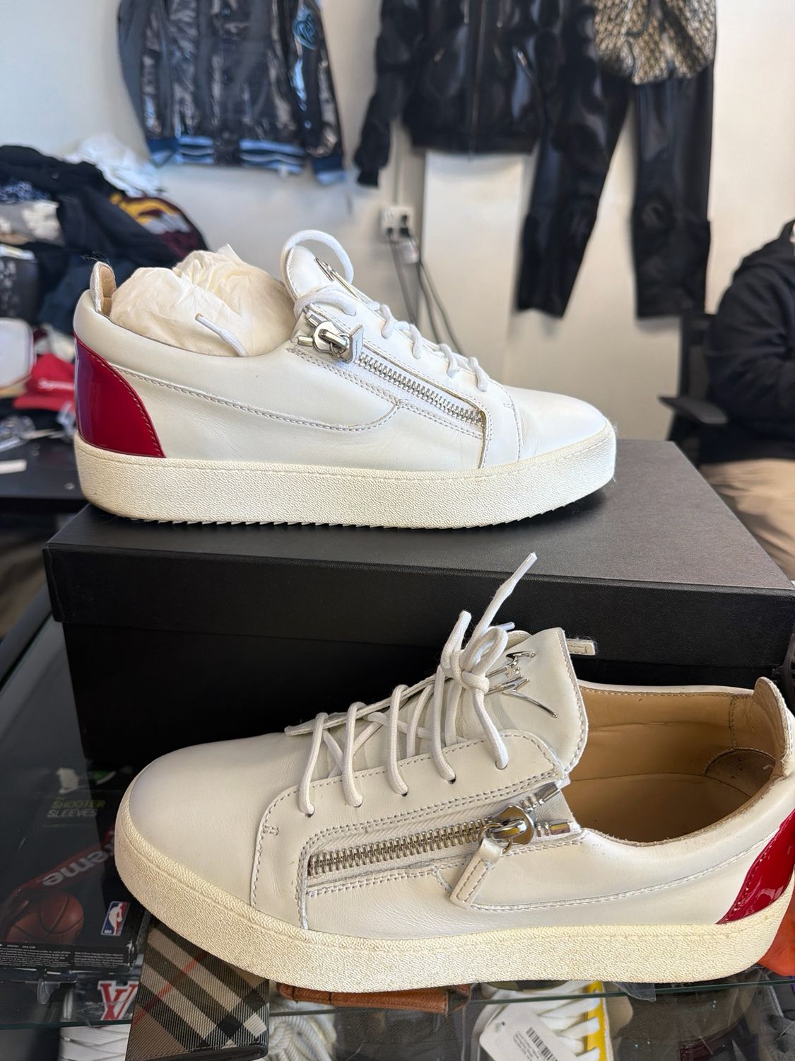 Giuseppe White/Red Sneakers (box) Sz 11