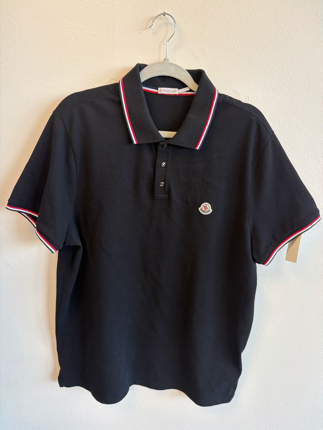 Moncler Black Polo Sz:XL