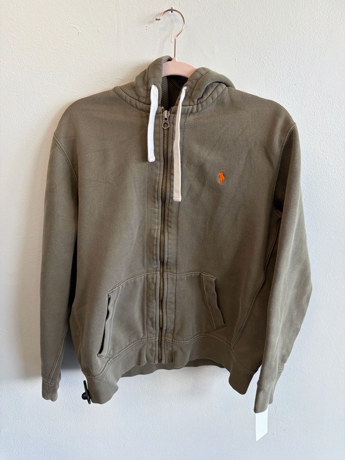 Polo Hoodie Olive/Orange Sz:XL