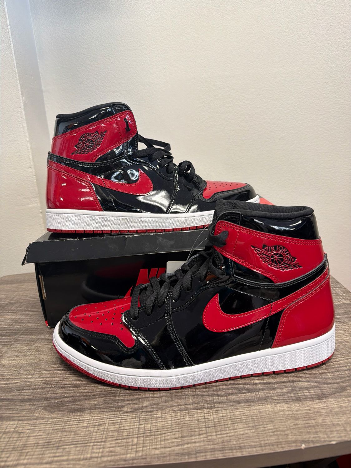 Jordan 1 Bred Patent Leather (Box) Sz:12