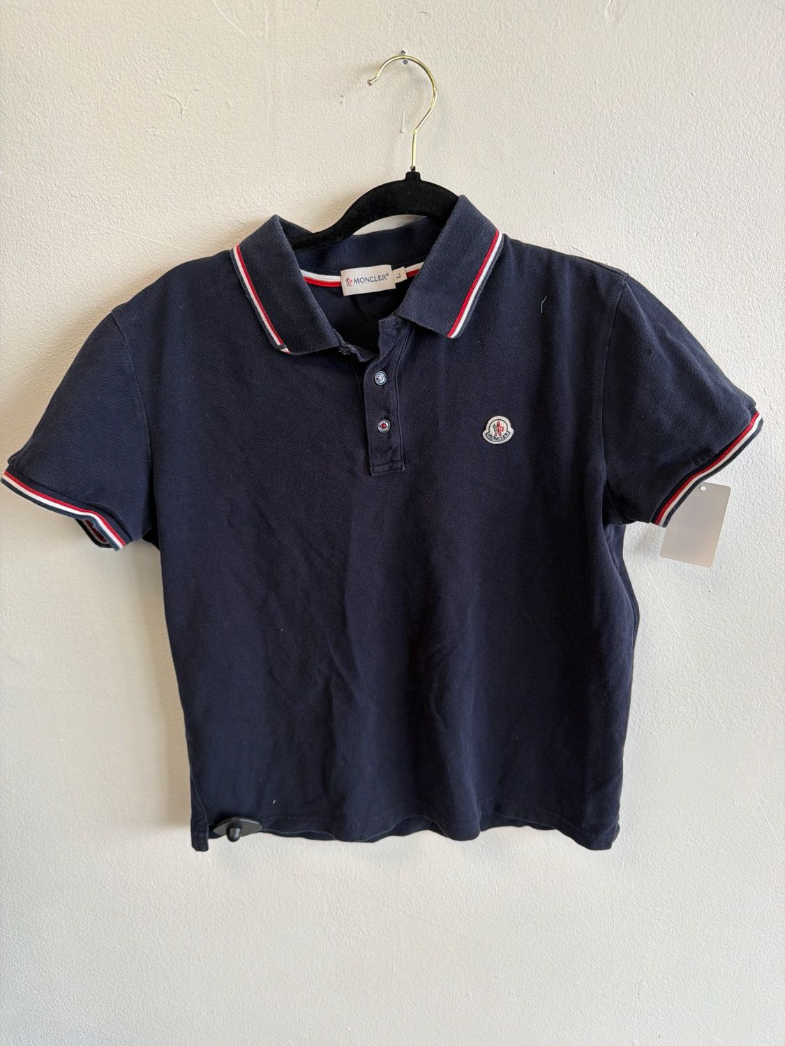 Moncler Navy Polo Sz:L