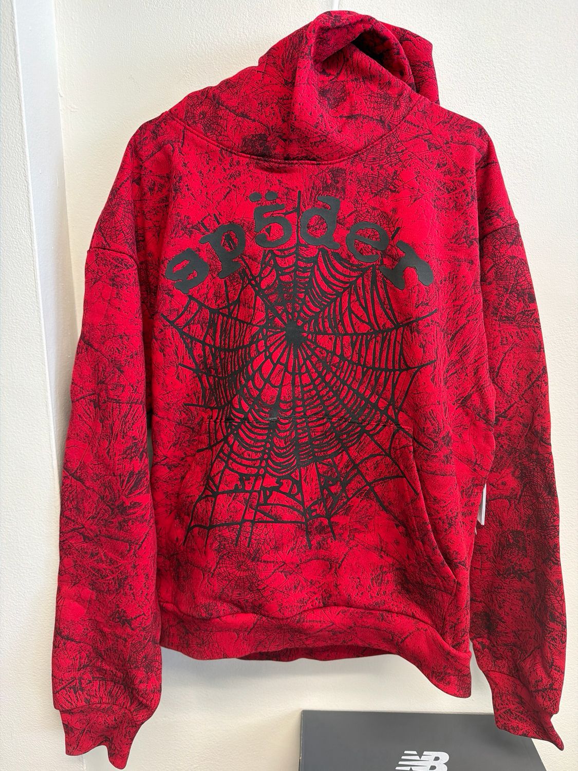 Sp5der Red/Black Web Hoodie (New) Sz:L