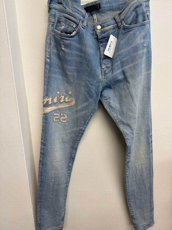 Amiri Fuzzy Patch Blue Jeans Sz:36